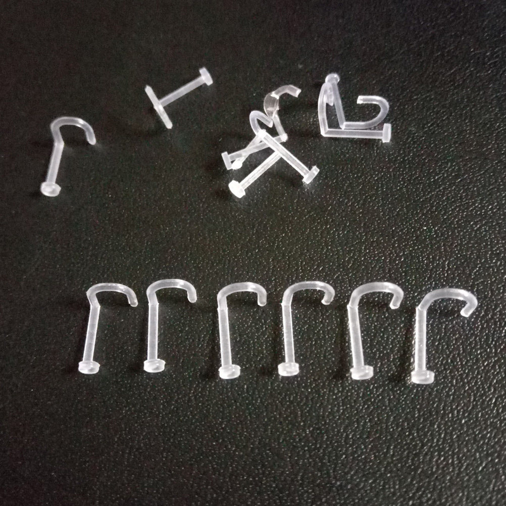 Body Jewelry Ideas - 60Pcs Clear Acrylic Nose Ring Grade