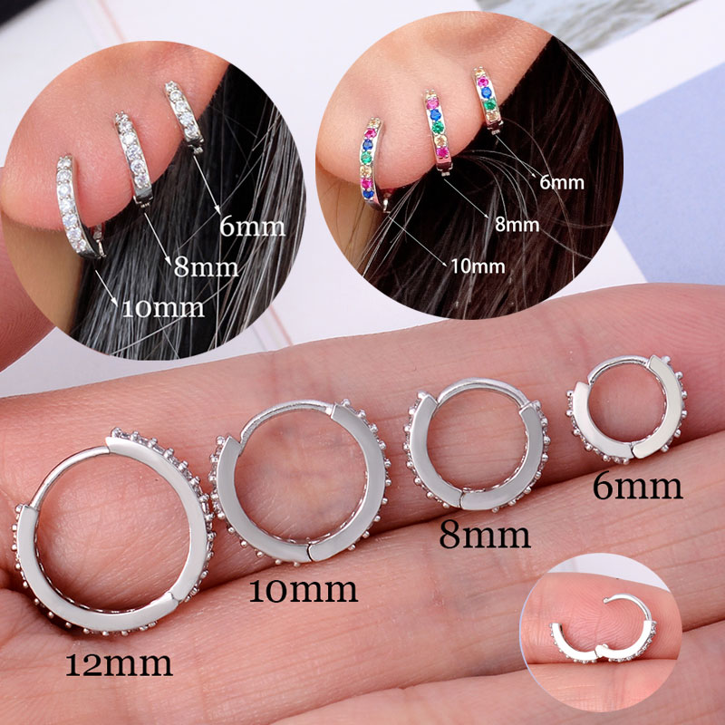 Rainbow CZ Huggies Hoop Earrin - Conch Earring Hoop recension och pris