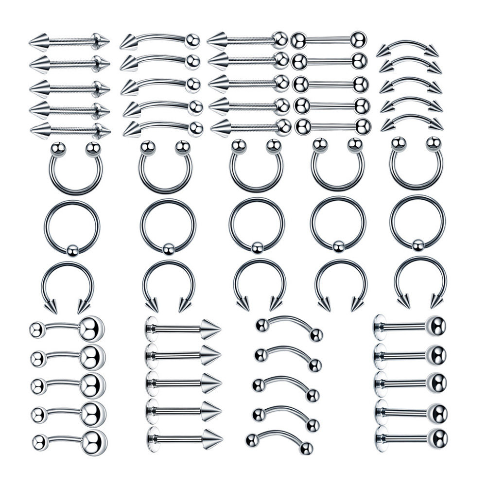 60Pcs Women Nose Ring Set Stai - Body Jewelry Ideas recension och pris