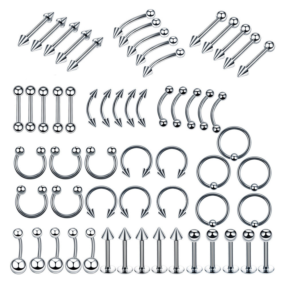 60Pcs Women Nose Ring Set Stai - Body Jewelry Ideas recension och pris