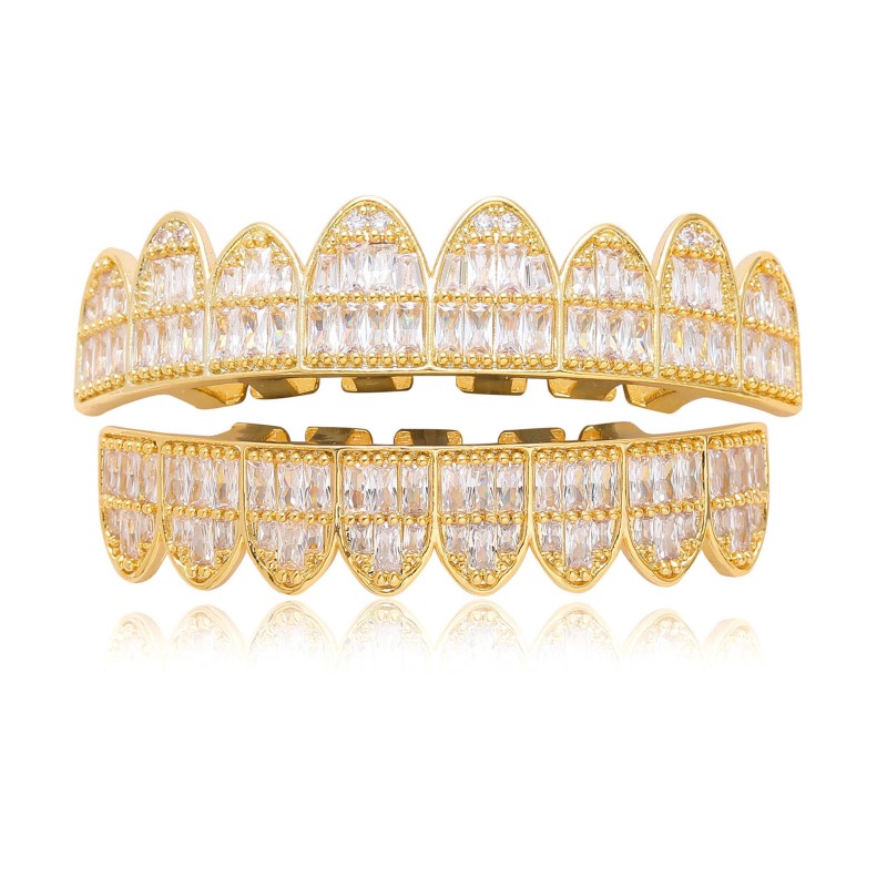 Hiphop Iced Out T Square Zirco - Body Jewelry Real Gold recension och pris