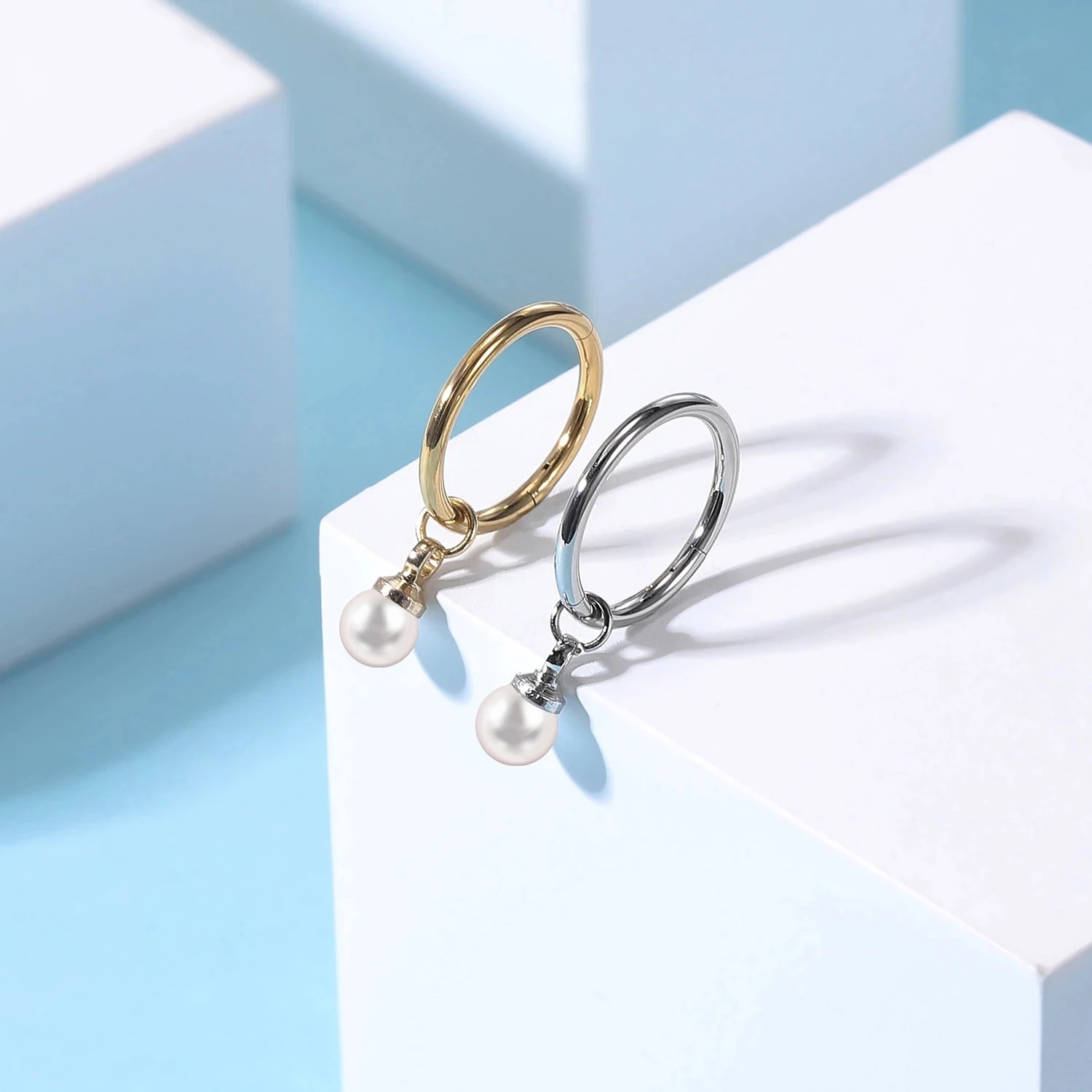 ZS 16G Gold Color Hoop Belly R - Body Jewelry Real Gold recension och pris