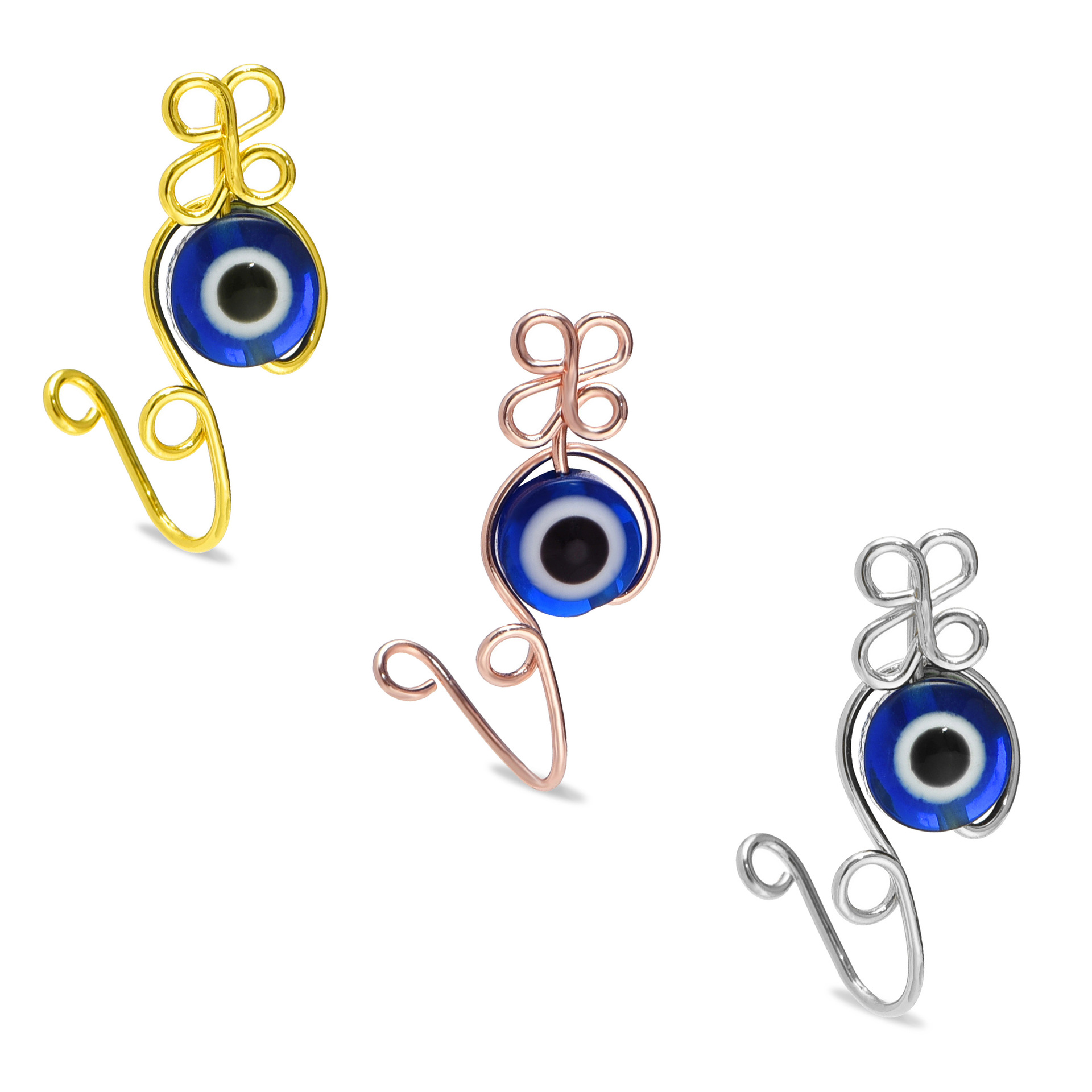 Evil Eye Nose Ring Handmade Co - Body Jewelry Real Gold recension och pris