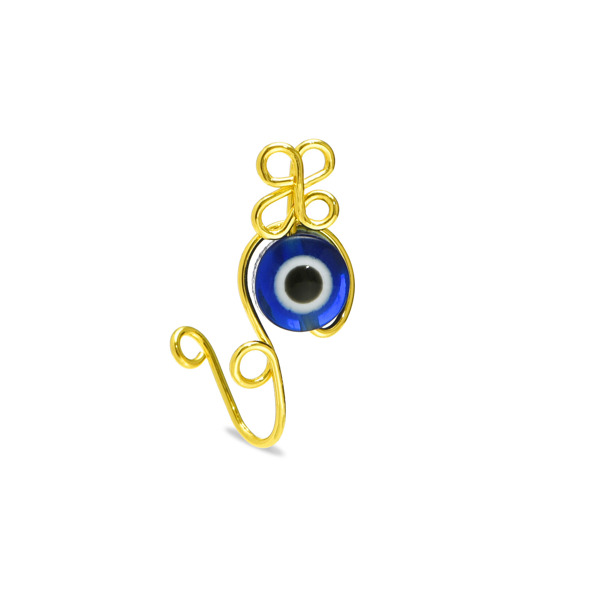 Evil Eye Nose Ring Handmade Co - Body Jewelry Real Gold recension och pris