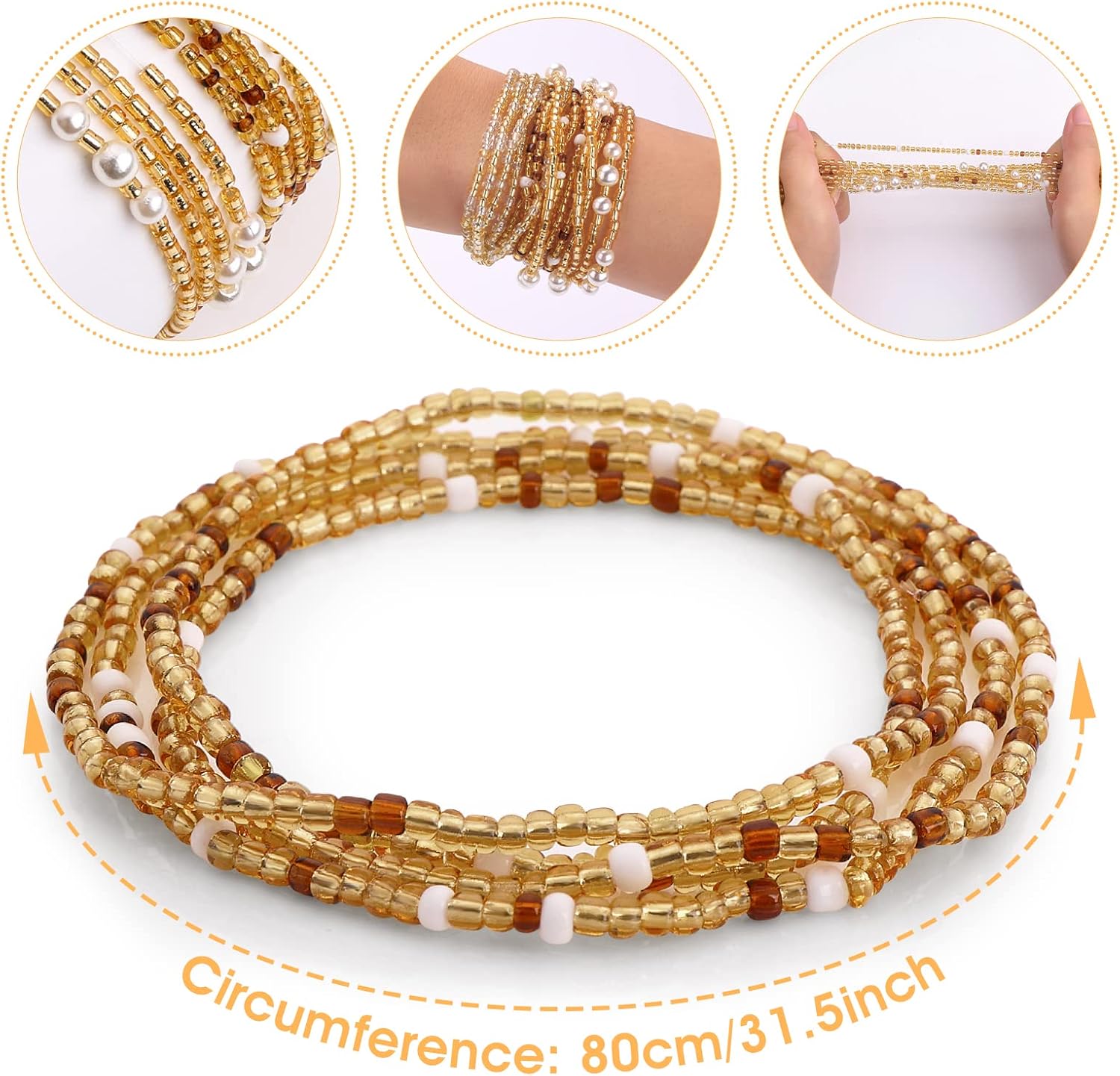Waist Beads for Women Belly Be - Body Jewelry Waist Chains recension och pris