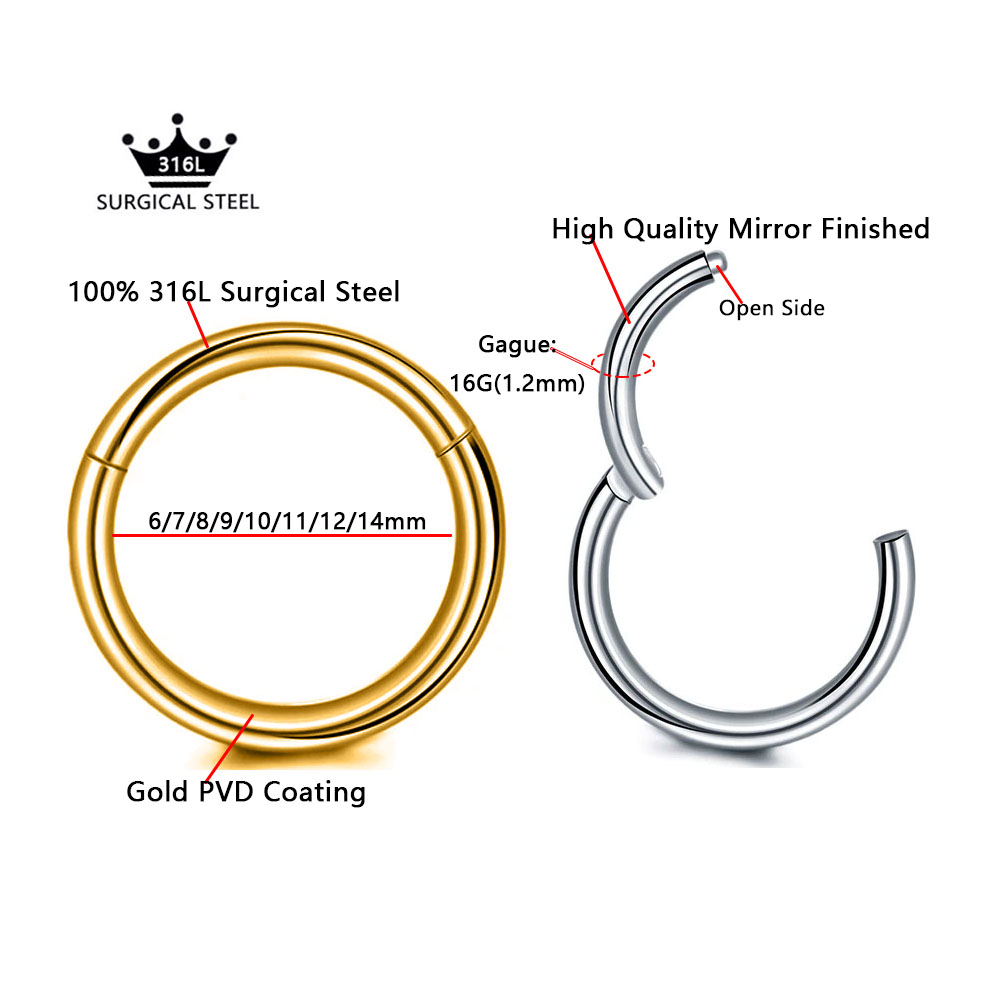 316L Surgical Steel Clicker Se - Conch Earring Hoop recension och pris