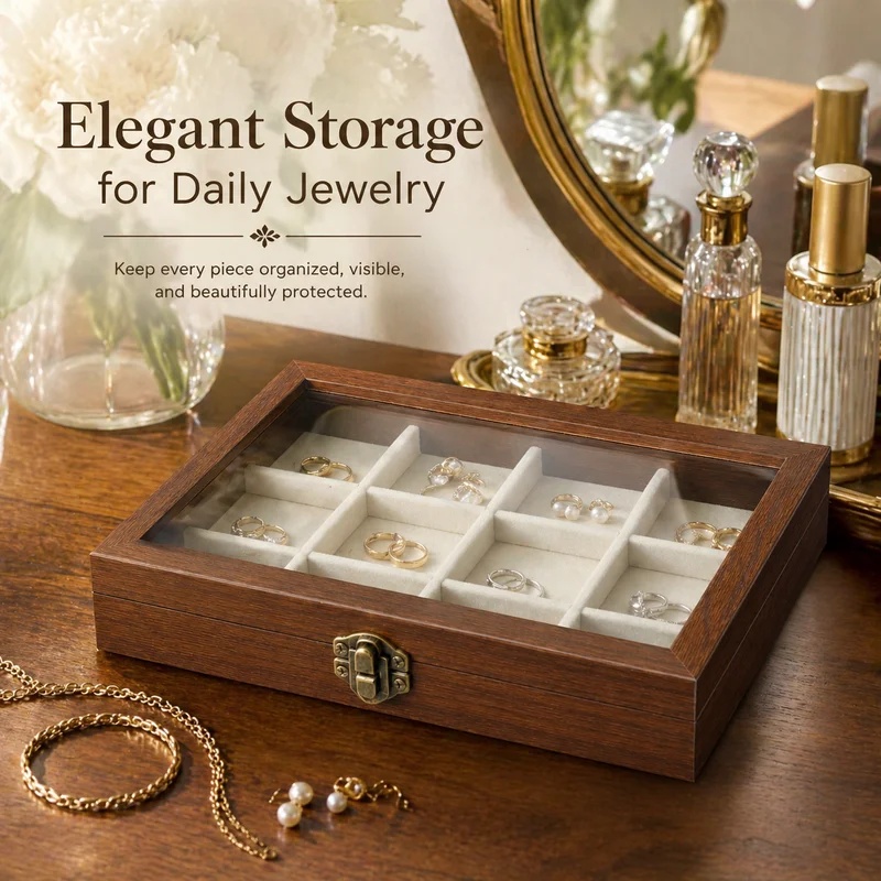 Bedroom Desktop Walnut Pattern - Body Jewelry Organizer recension och pris