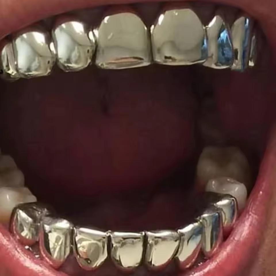 TOPGRILLZ Gold Silver Plated H - Body Jewelry Real Gold recension och pris