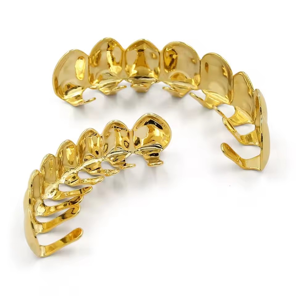 TOPGRILLZ Gold Silver Plated H - Body Jewelry Real Gold recension och pris
