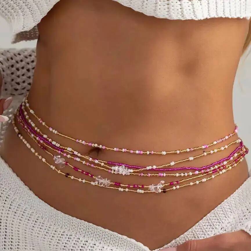 SHIXIN 6Pcs/Set Boho Colorful  - Body Jewelry Waist Chains recension och pris