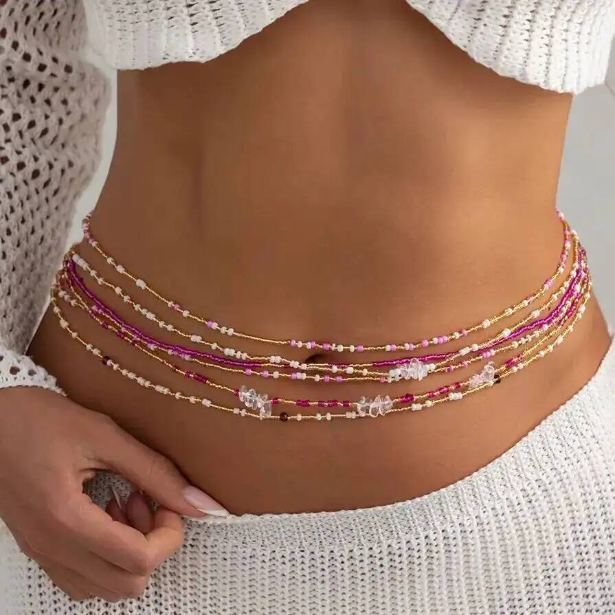 SHIXIN 6Pcs/Set Boho Colorful  - Body Jewelry Waist Chains recension och pris